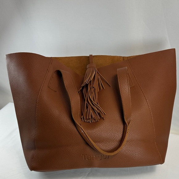 Tanger Large Brown Leather Tote with Tassel - Picture 4 of 14